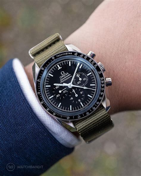 omega speedmaster lug to lug length|Omega Speedmaster on NATO strap.